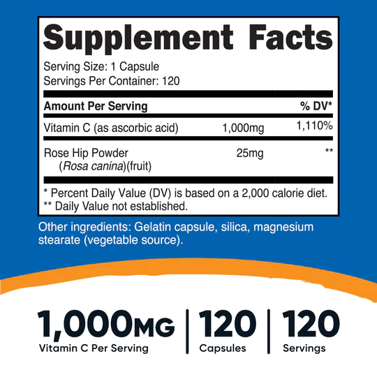 Nutricost Vitamina C con escaramujos - Imagen 2