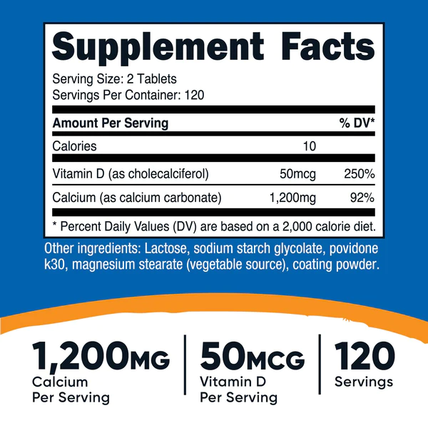 Nutricost Calcio con vitamina D3 - Imagen 2
