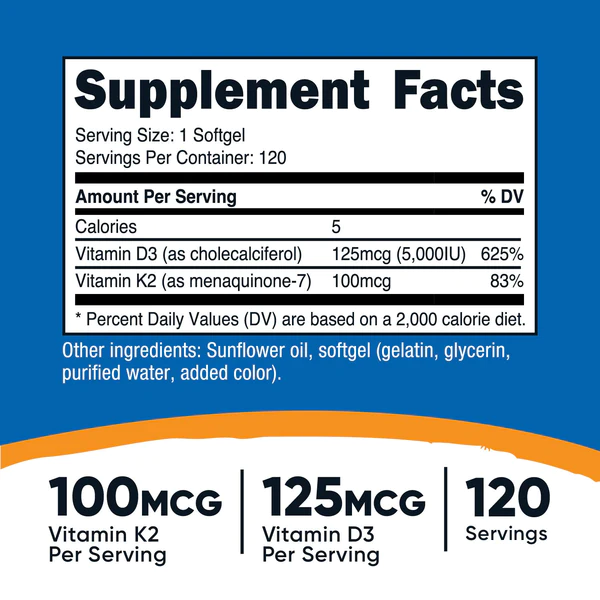 Nutricost Vitamina K2 + Vitamina D3 - Imagen 2