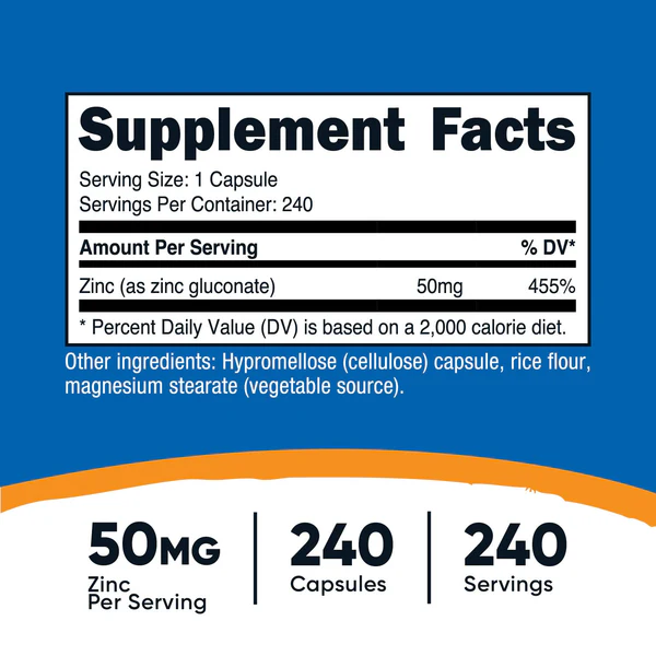 Nutricost Gluconato de zinc - Imagen 2